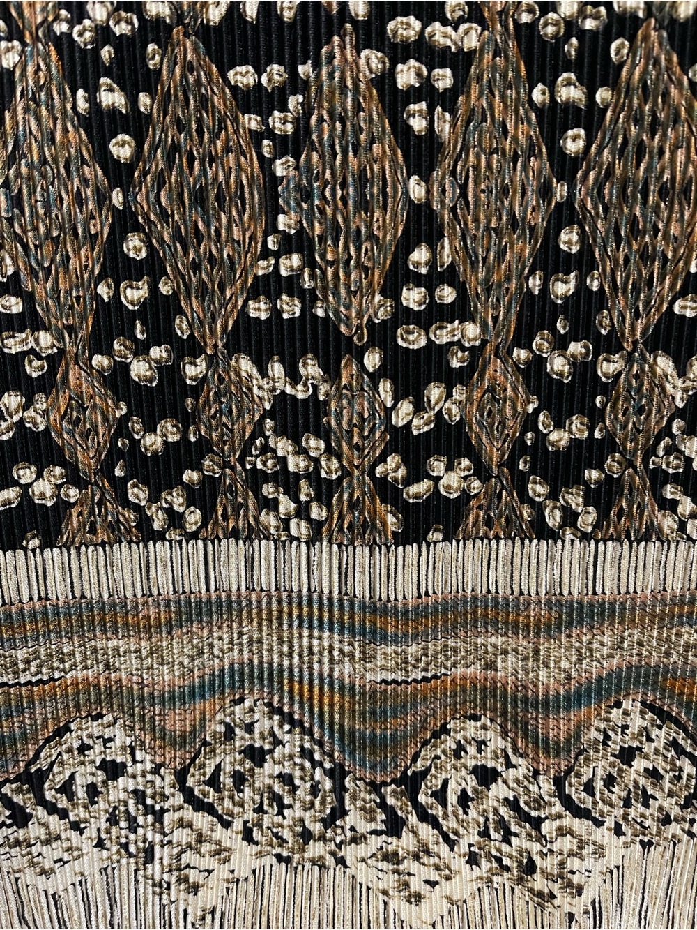 Vintage Black & Gold Patterned V-Neck Cardigan Top - Picture 6 of 6
